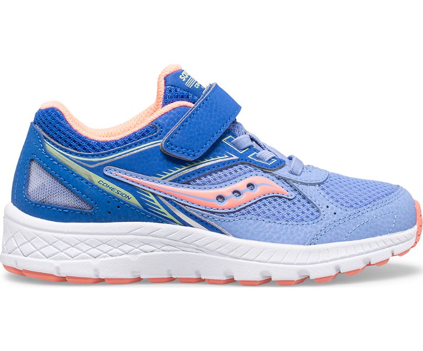 Saucony Cohesion 14 A/C Kids\' Sneakers Blue / Coral | Canada 840ILHS